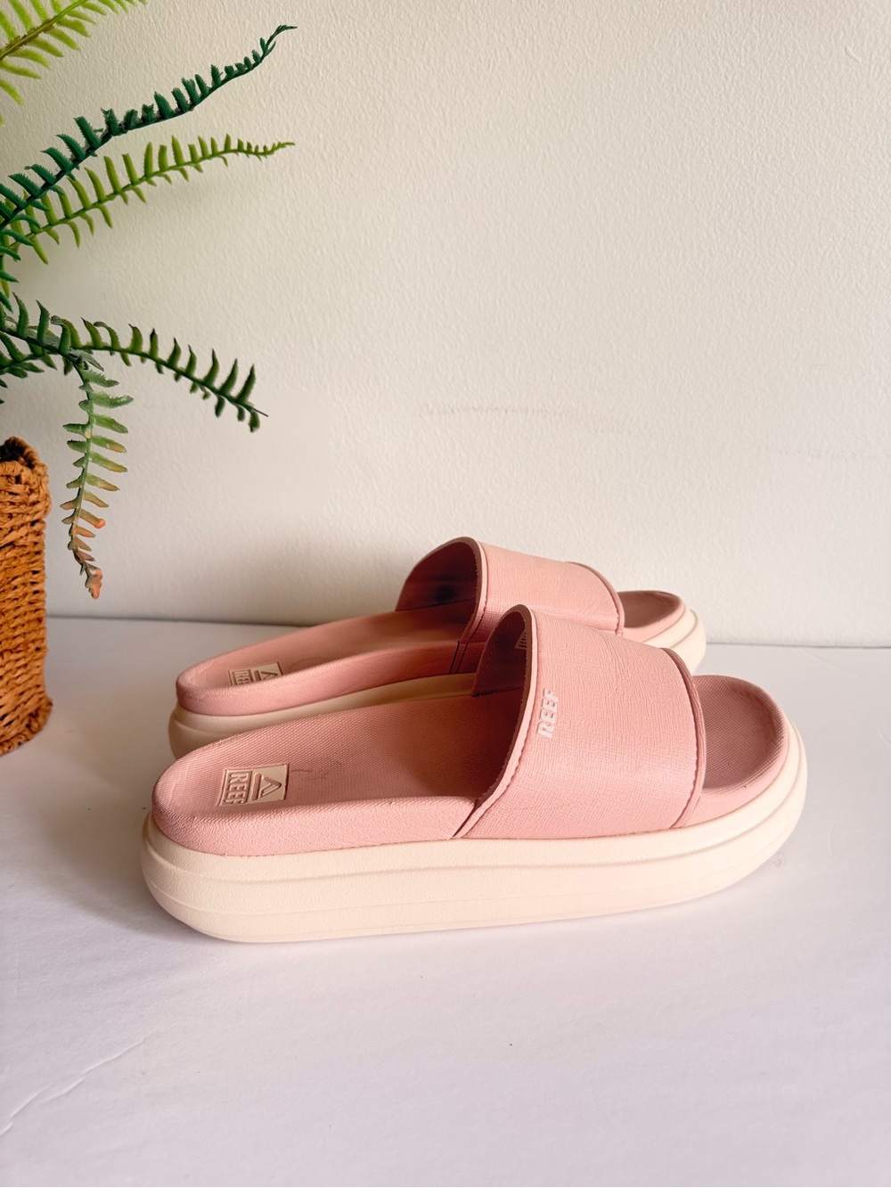 Reef Pink Platform Slide Sandals - Picture 3 of 9